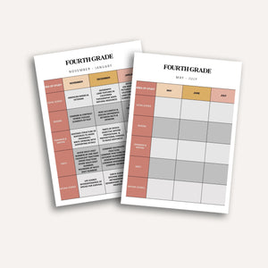 Full Year at a Glance Calendar by Grade