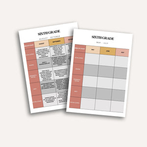 Full Year at a Glance Calendar by Grade