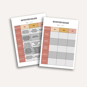 Full Year at a Glance Calendar by Grade