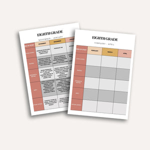 Full Year at a Glance Calendar by Grade